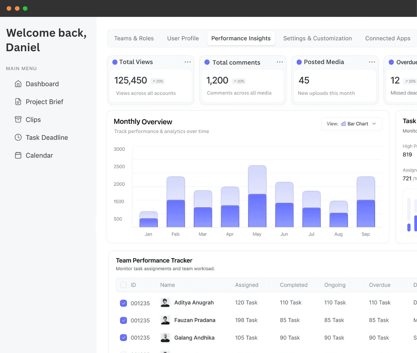 App interface preview